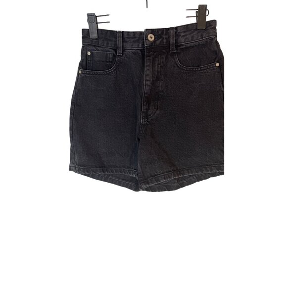 ZARA Size 2 Black High-Waisted Denim Shorts - Picture 11 of 14